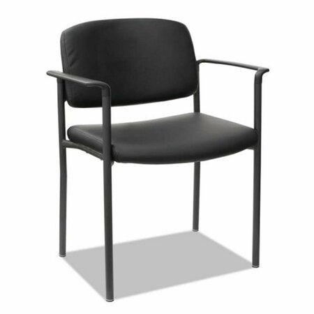 FINE-LINE ALE Faux Leather Sorrento Series Stacking Guest Chair, Black, 2PK FI286212
